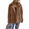 image:imageCHARTOU Women Oversized Fluffy Sherpa Fleece Jacket Teddy Bear Coat Winter Warm Faux Shearling OvercoatCamel