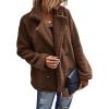 image:imageCHARTOU Women Oversized Fluffy Sherpa Fleece Jacket Teddy Bear Coat Winter Warm Faux Shearling OvercoatCoffee