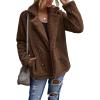 image:imageCHARTOU Women Oversized Fluffy Sherpa Fleece Jacket Teddy Bear Coat Winter Warm Faux Shearling OvercoatCoffee