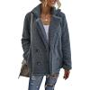 image:imageCHARTOU Women Oversized Fluffy Sherpa Fleece Jacket Teddy Bear Coat Winter Warm Faux Shearling OvercoatDark Grey