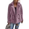 image:imageCHARTOU Women Oversized Fluffy Sherpa Fleece Jacket Teddy Bear Coat Winter Warm Faux Shearling OvercoatPink Purple