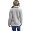 image:imageCHARTOU Women Oversized Fluffy Sherpa Fleece Jacket Teddy Bear Coat Winter Warm Faux Shearling OvercoatWhite
