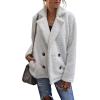 image:imageCHARTOU Women Oversized Fluffy Sherpa Fleece Jacket Teddy Bear Coat Winter Warm Faux Shearling OvercoatWhite