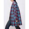 image:imageCHARTOU Women Plaid Long Winter Coats Wool Blend Loose Fit Dressy Lady Jacket Trench Coat OutwearBlue