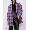 image:imageCHARTOU Women Plaid Long Winter Coats Wool Blend Loose Fit Dressy Lady Jacket Trench Coat OutwearPurple