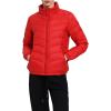 image:imageCHARTOU Women Puffer Jacket Lightweight Winter Coat Casual Full Zip Down Jacket Parka Insulated Jacket OvercoatRed