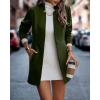 image:imageCHARTOU Women Slim Open Front Pea Coat Wool Jacket Mid Long Blazer Trench Coat Peacoat Winter Dress Coat OvercoatArmy Green