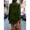 image:imageCHARTOU Women Slim Open Front Pea Coat Wool Jacket Mid Long Blazer Trench Coat Peacoat Winter Dress Coat OvercoatArmy Green