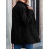 image:imageCHARTOU Women Slim Open Front Pea Coat Wool Jacket Mid Long Blazer Trench Coat Peacoat Winter Dress Coat OvercoatBlack