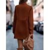 image:imageCHARTOU Women Slim Open Front Pea Coat Wool Jacket Mid Long Blazer Trench Coat Peacoat Winter Dress Coat OvercoatBrick Red