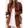 image:imageCHARTOU Women Slim Open Front Pea Coat Wool Jacket Mid Long Blazer Trench Coat Peacoat Winter Dress Coat OvercoatBrick Red