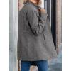 image:imageCHARTOU Women Slim Open Front Pea Coat Wool Jacket Mid Long Blazer Trench Coat Peacoat Winter Dress Coat OvercoatGrey