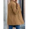 image:imageCHARTOU Women Slim Open Front Pea Coat Wool Jacket Mid Long Blazer Trench Coat Peacoat Winter Dress Coat OvercoatKhaki