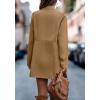 image:imageCHARTOU Women Slim Open Front Pea Coat Wool Jacket Mid Long Blazer Trench Coat Peacoat Winter Dress Coat OvercoatKhaki