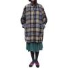 image:imageCHARTOU Women Stand Collar Plaid Cocoon Midi Overcoat Single Breast Wool Blend Trench Pea Coat with PocketsPlaid