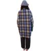 image:imageCHARTOU Women Stand Collar Plaid Cocoon Midi Overcoat Single Breast Wool Blend Trench Pea Coat with PocketsPlaid