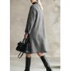 image:imageCHARTOU Women Suede Long Trench Coat Single Breast Faux Leather Peacoat Jacket Stand Collar Fall Winter TopsDark Grey