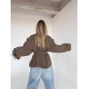 image:imageCHARTOU Women Vintage Houndstooth Short Jacket Coat Fall 2025 Plaid Button Down Outwear Shacket with BeltBrown