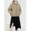 image:imageCHARTOU Women Warm Down Jacket Winter Parka Coat Thicken Puffer Jacket Quilted Hooded Full Zip Outdoor OvercoatKhaki