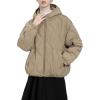 image:imageCHARTOU Women Warm Down Jacket Winter Parka Coat Thicken Puffer Jacket Quilted Hooded Full Zip Outdoor OvercoatKhaki