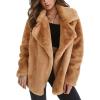 image:imageCHARTOU Women Winter Faux Fur Coat Fuzzy Sherpa Fleece Jacket Open Front Teddy Bear Coat Overcoat XXLargeBrown