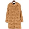 image:imageCHARTOU Women Winter Furry Faux Fur Coat Long Puffer Jacket Long Sleeve Open Front Cardigan OvercoatCamel