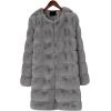 image:imageCHARTOU Women Winter Furry Faux Fur Coat Long Puffer Jacket Long Sleeve Open Front Cardigan OvercoatGrey