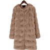 image:imageCHARTOU Women Winter Furry Faux Fur Coat Long Puffer Jacket Long Sleeve Open Front Cardigan OvercoatKhaki