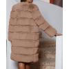 image:imageCHARTOU Women Winter Furry Faux Fur Coat Long Puffer Jacket Long Sleeve Open Front Cardigan OvercoatKhaki