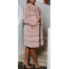 image:imageCHARTOU Women Winter Furry Faux Fur Coat Long Puffer Jacket Long Sleeve Open Front Cardigan OvercoatPink