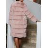 image:imageCHARTOU Women Winter Furry Faux Fur Coat Long Puffer Jacket Long Sleeve Open Front Cardigan OvercoatPink