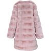 image:imageCHARTOU Women Winter Furry Faux Fur Coat Long Puffer Jacket Long Sleeve Open Front Cardigan OvercoatPink