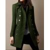 image:imageCHARTOU Women Winter Slim Double Breasted Wool Coat Jacket Peacoat Woolen Overcoat Blazers Mid Long Trench CoatArmy Green