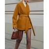 image:imageCHARTOU Women Winter Wool Pea Coat Jacket Lapel Shawl Collar Long Sleeve Warm Trench Overcoat with BeltCaramel