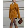 image:imageCHARTOU Women Winter Wool Pea Coat Jacket Lapel Shawl Collar Long Sleeve Warm Trench Overcoat with BeltCaramel