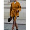 image:imageCHARTOU Women Winter Wool Pea Coat Jacket Lapel Shawl Collar Long Sleeve Warm Trench Overcoat with BeltCaramel