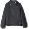 image:imageCHARTOU Women Wool Blend Crop Pea Coat Winter Casual Loose Notched Lapel Short Jacket OutwearGrey