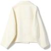 image:imageCHARTOU Women Wool Blend Crop Pea Coat Winter Casual Loose Notched Lapel Short Jacket OutwearWhite
