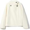 image:imageCHARTOU Women Wool Blend Crop Pea Coat Winter Casual Loose Notched Lapel Short Jacket OutwearWhite