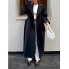 image:imageCHARTOU Women Wool Blend Long Pea Coat Winter Oversized Notch Lapel Warm Trench Overcoat with BeltBlack