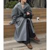 image:imageCHARTOU Women Wool Blend Long Pea Coat Winter Oversized Notch Lapel Warm Trench Overcoat with BeltGrey