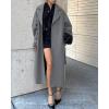 image:imageCHARTOU Women Wool Blend Long Pea Coat Winter Oversized Notch Lapel Warm Trench Overcoat with BeltGrey