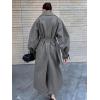 image:imageCHARTOU Women Wool Blend Long Pea Coat Winter Oversized Notch Lapel Warm Trench Overcoat with BeltGrey