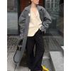 image:imageCHARTOU Women Wool Blend Long Pea Coat Winter Oversized Notch Lapel Warm Trench Overcoat with BeltGrey