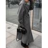 image:imageCHARTOU Women Wool Blend Long Pea Coat Winter Oversized Notch Lapel Warm Trench Overcoat with BeltGrey