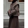 image:imageCHARTOU Women Wool Cropped Jacket Coat Oversized Fall Winter Sailor Collar Single Breasted Short Outwear OvercoatCoffee
