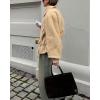 image:imageCHARTOU Womens 2025 Fashion Short Wool Trench Coat Winter Belted Pea Overcoat Single Breast Jacket PocketsKhaki