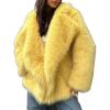 image:imageCHARTOU Womens 2025 Faux Fur Coat Fall Lapel Fur Jacket Thick Shaggy Parka Trench Overcoat Winter OutwearYellow