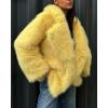 image:imageCHARTOU Womens 2025 Faux Fur Coat Fall Lapel Fur Jacket Thick Shaggy Parka Trench Overcoat Winter OutwearYellow