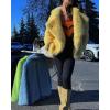 image:imageCHARTOU Womens 2025 Faux Fur Coat Fall Lapel Fur Jacket Thick Shaggy Parka Trench Overcoat Winter OutwearYellow